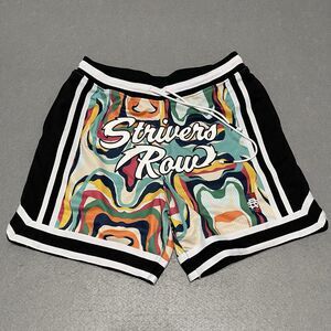 Strivers Row Shorts Black Men 2XL XXL Black Liquid Hoop Vibrant Embroidery Heavy